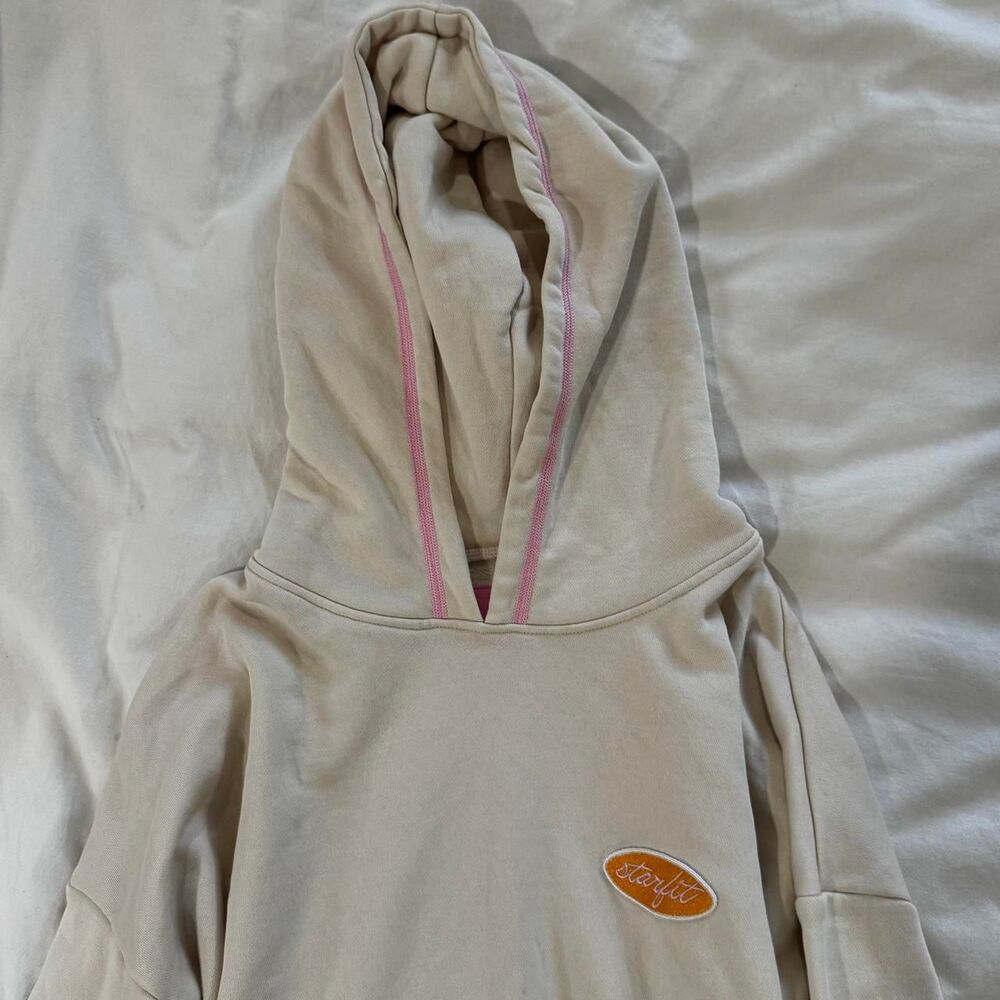 Starfit Women's Cream fleece Hoodie XL tiktok brand pink